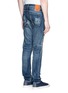 Back View - Click To Enlarge - DENHAM - 'Razor' paint spot stitch distressed jeans