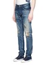 Front View - Click To Enlarge - DENHAM - 'Razor' paint spot stitch distressed jeans