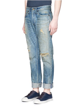 Front View - Click To Enlarge - DENHAM - 'Razor' paint spot distressed jeans