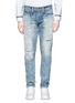 Detail View - Click To Enlarge - DENHAM - 'Razor' sashiko stitch distressed jeans
