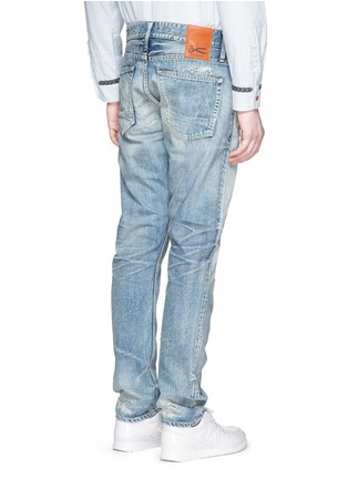 Back View - Click To Enlarge - DENHAM - 'Razor' sashiko stitch distressed jeans