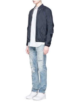 Figure View - Click To Enlarge - DENHAM - 'Razor' sashiko stitch distressed jeans