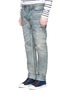 Front View - Click To Enlarge - DENHAM - 'Razor' sashiko stitch distressed jeans