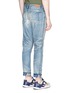 Back View - Click To Enlarge - DENHAM - 'Point' sashiko stitch distressed jeans