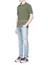 Figure View - Click To Enlarge - DENHAM - 'Point' sashiko stitch distressed jeans