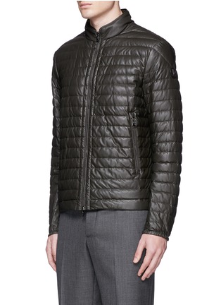 Front View - Click To Enlarge - MONCLER - 'Geslin' quilted down leather jacket