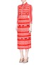 Figure View - Click To Enlarge - GUCCI - Cursive logo print silk midi skirt