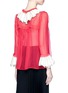 Back View - Click To Enlarge - GUCCI - Sequin ruffle trompe l'oeil chiffon shirt