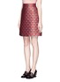 Front View - Click To Enlarge - GUCCI - Metallic bee jacquard A-line skirt