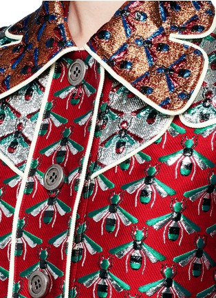 Detail View - Click To Enlarge - GUCCI - Metallic bee Western line jacquard coat
