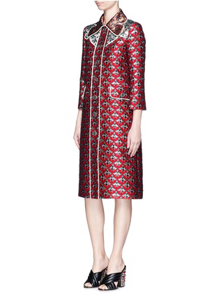 Figure View - Click To Enlarge - GUCCI - Metallic bee Western line jacquard coat