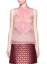 Main View - Click To Enlarge - GUCCI - Pussybow silk organza sleeveless blouse