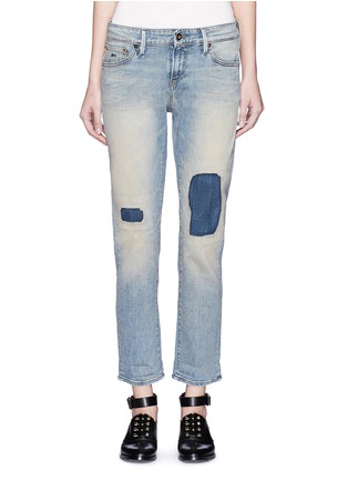 Detail View - Click To Enlarge - DENHAM - 'Monroe' repaired patch distressed jeans