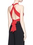 Back View - Click To Enlarge - ALICE & OLIVIA - 'Tracee' drape georgette cropped halter top