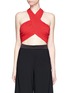 Main View - Click To Enlarge - ALICE & OLIVIA - 'Tracee' drape georgette cropped halter top