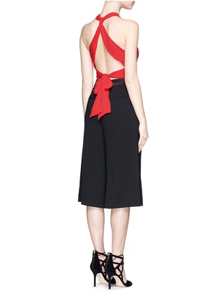 Figure View - Click To Enlarge - ALICE & OLIVIA - 'Tracee' drape georgette cropped halter top
