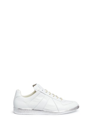 Main View - Click To Enlarge - MAISON MARGIELA - 'Replica' metallic sole leather sneakers
