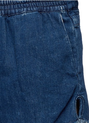 Detail View - Click To Enlarge - CHLOÉ - Acid wash frayed denim shorts