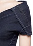 Detail View - Click To Enlarge - STELLA MCCARTNEY - 'Ashleigh' front zip off-shoulder denim top