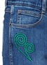 Detail View - Click To Enlarge - STELLA MCCARTNEY - Swirl heart embroidery dark wash boyfriend jeans