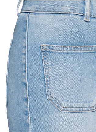 Detail View - Click To Enlarge - STELLA MCCARTNEY - Light wash frayed patch pocket flare denim pants