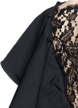 Detail View - Click To Enlarge - LANVIN - Lace back ruffle neckline dress