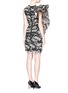 Back View - Click To Enlarge - LANVIN - Ruffle graffiti logo jacquard sleeveless dress