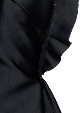 Detail View - Click To Enlarge - LANVIN - Lace underlay duchesse satin dress