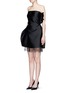 Front View - Click To Enlarge - LANVIN - Lace underlay duchesse satin dress