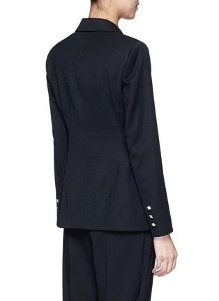 Back View - Click To Enlarge - LANVIN - Crystal pavé clasp bow appliqué wool jacket