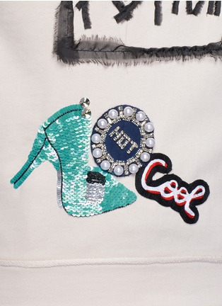 Detail View - Click To Enlarge - LANVIN - 'I Love Fashion' mix embellishment cotton sweater