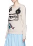 Front View - Click To Enlarge - LANVIN - 'I Love Fashion' mix embellishment cotton sweater