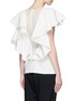 Back View - Click To Enlarge - LANVIN - Ruffle panel faille sleeveless top