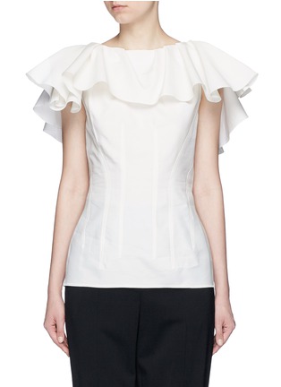 Main View - Click To Enlarge - LANVIN - Ruffle panel faille sleeveless top