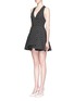 Front View - Click To Enlarge - ALICE & OLIVIA - 'Tanner' polka dot jacquard dress