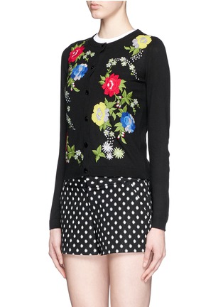 Front View - Click To Enlarge - ALICE & OLIVIA - 'Quinlan' floral embroidery cardigan