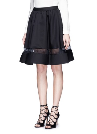 Front View - Click To Enlarge - ALICE & OLIVIA - 'Lotus' mesh hem flare skirt