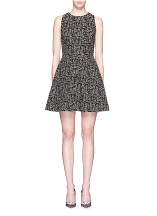 Main View - Click To Enlarge - ALICE & OLIVIA - 'Janette' inverted pleat stripe dress