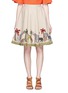Main View - Click To Enlarge - ALICE & OLIVIA - 'Earla' safari embroidery linen flare skirt