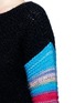 Detail View - Click To Enlarge - SAINT LAURENT - Stripe sleeve pointelle knit sweater