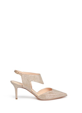 Main View - Click To Enlarge - NICHOLAS KIRKWOOD - 'Leda' glitter lamé cutout pumps