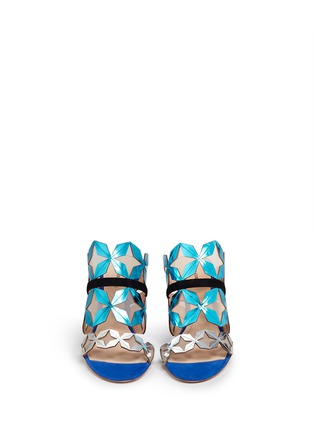 Front View - Click To Enlarge - NICHOLAS KIRKWOOD - 'Stella' star cutout metallic leather sandals