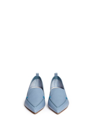 Front View - Click To Enlarge - NICHOLAS KIRKWOOD - 'Beya Bottalato' metal heel leather skimmer loafers
