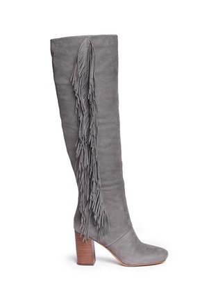 Main View - Click To Enlarge - SAM EDELMAN - 'Taylan' fringe suede knee high boots