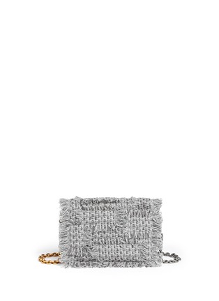 Back View - Click To Enlarge - PROENZA SCHOULER - 'Extra Small Courier' frayed tweed chain bag