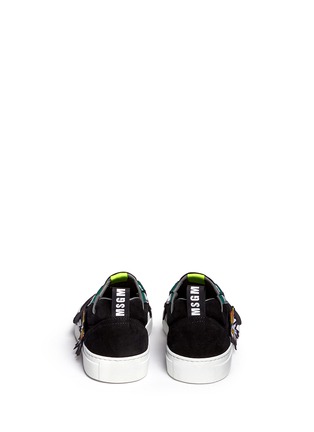 Back View - Click To Enlarge - MSGM - Spaceship appliqué suede skate slip-ons