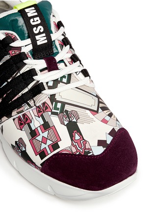Detail View - Click To Enlarge - MSGM - Graphic print faux leather sneakers