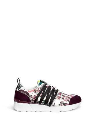 Main View - Click To Enlarge - MSGM - Graphic print faux leather sneakers