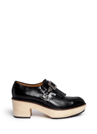 Main View - Click To Enlarge - TOGA ARCHIVES - Buckle tassel wooden heel loafers