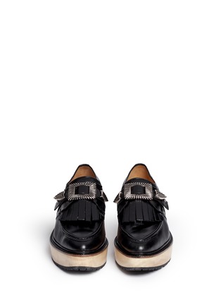 Figure View - Click To Enlarge - TOGA ARCHIVES - Buckle tassel wooden heel loafers